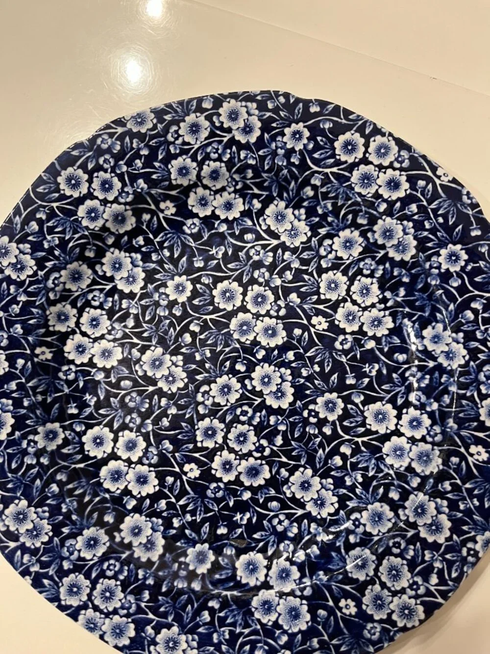 Calico Blue dinner plates -Crownford China (Staffordshire, England) (SET OF TWO)